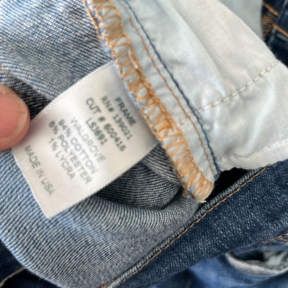 Frame Denim Le High Skinny Walgrove Distressed Jeans Raw Hem Knee Rips - Picture 10 of 10